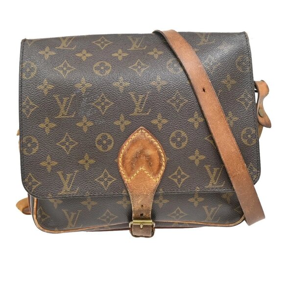 LOUIS VUITTON Cartouchiere MM Shoulder Bag Monogram Leather Brown M51253 69EF874 - Picture 1 of 16